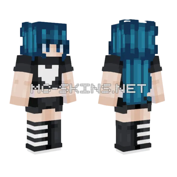 Reuf Femboy Minecraft skin, front and back