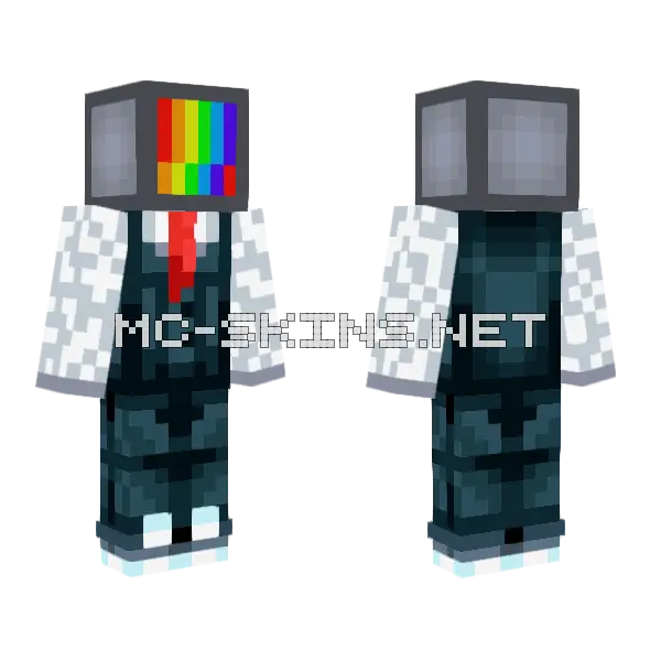 Revamped TV Man Minecraft skin, front and back