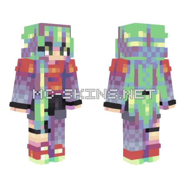 Reverie Running The Risk Minecraft skin, front and back