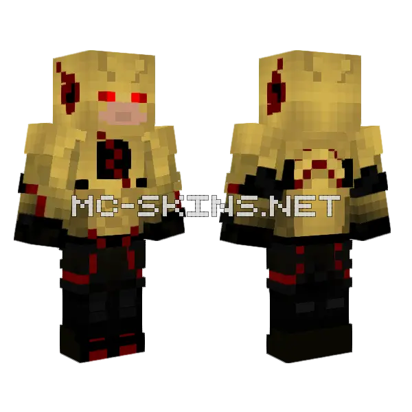 Reverse Flash Minecraft skin, front and back