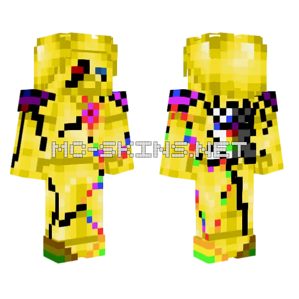 Reverse Nightmare Rainbow Minecraft skin, front and back