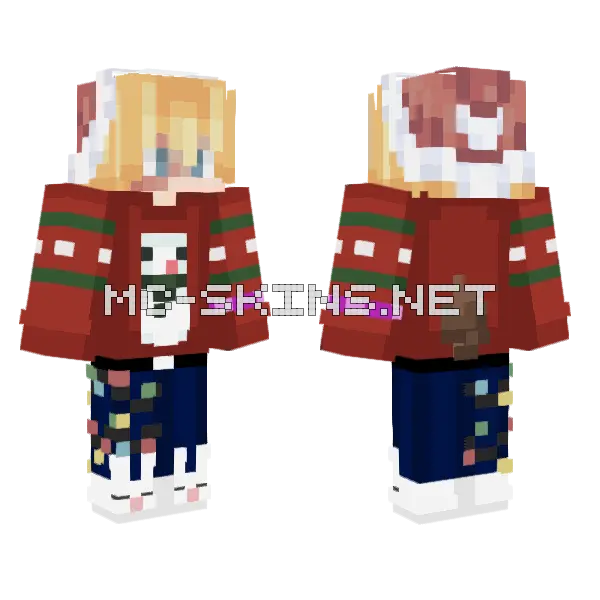 Revived Tubbo Christmas Minecraft skin, front and back
