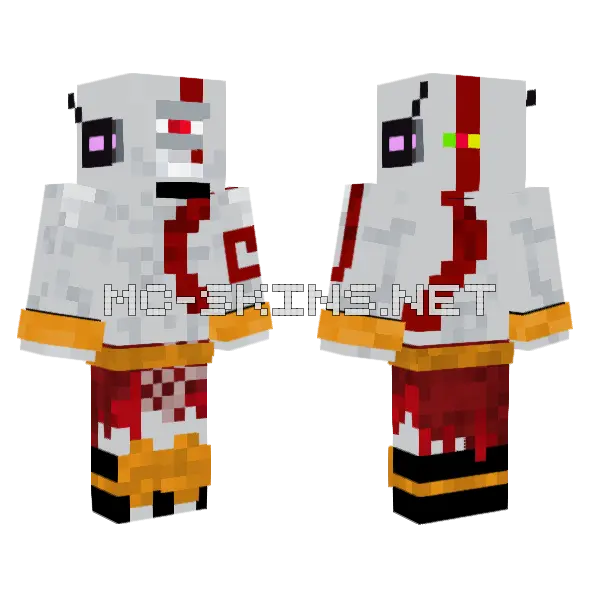 Rex05gamer New Kratos Minecraft skin, front and back