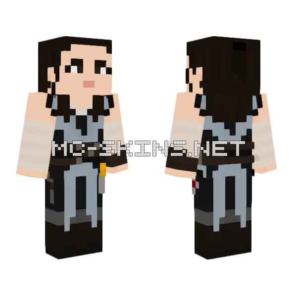 Rey Jedi Training Minecraft skin, front and back