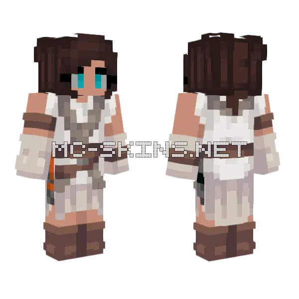 Rey Skywalker Lightsaber Minecraft skin, front and back