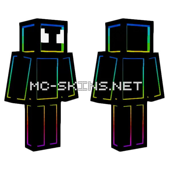 RGB Dude Minecraft skin, front and back