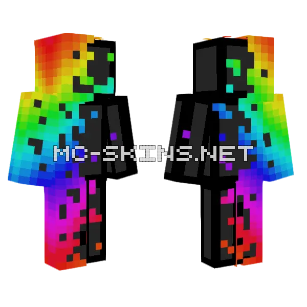 Rgb Xd Minecraft skin, front and back