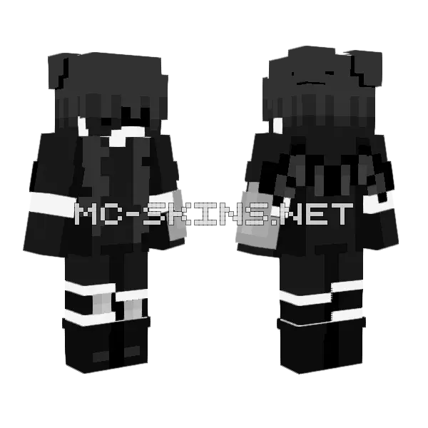 Ria Black Follower Minecraft skin, front and back