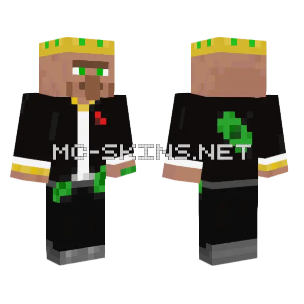 Rich Villager 2.0 Minecraft skin, front and back