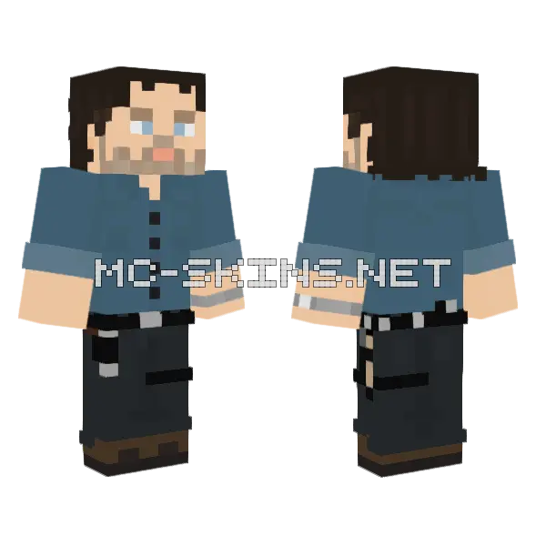 Rick Grimes Minecraft skin, front and back