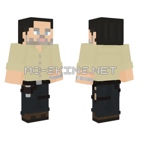 Rick Grimes Season 9 Minecraft skin, front and back