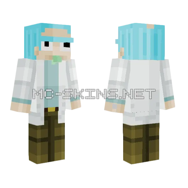 Rick Sanchez Minecraft skin, front and back