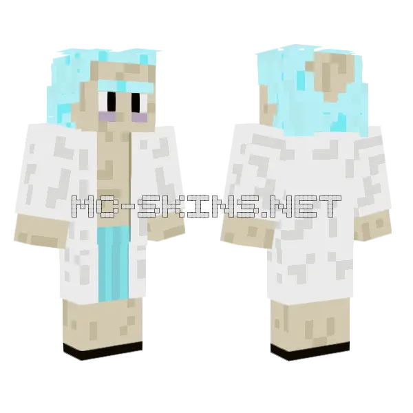 Rick Sanchez S6 E10 Minecraft skin, front and back