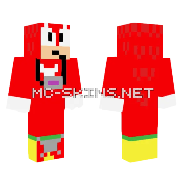 Rider Knuckles Minecraft skin, front and back