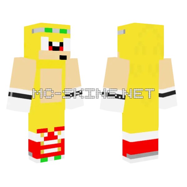 Riders Super Sonic Minecraft skin, front and back