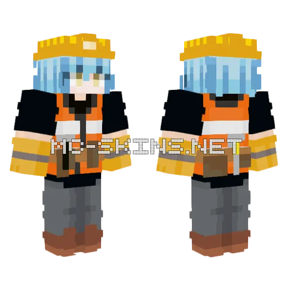 Rimuru Construction Minecraft skin, front and back