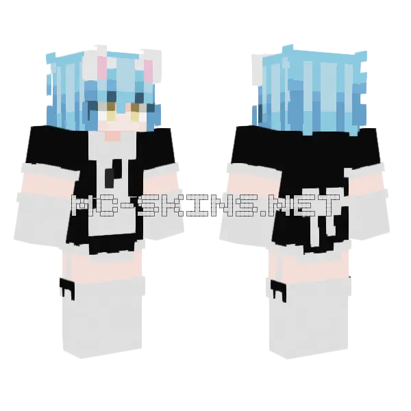 Rimuru Maid UwU Minecraft skin, front and back