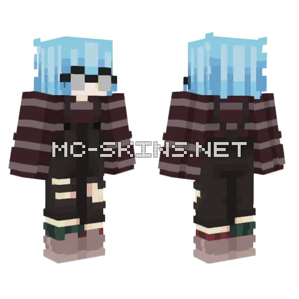 Rimuru Tempest Nerd Minecraft skin, front and back