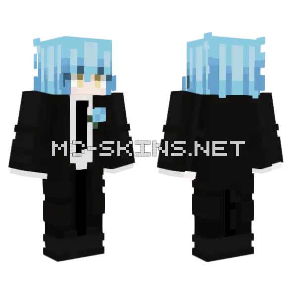 Rimuru Traje Etiqueta Minecraft skin, front and back