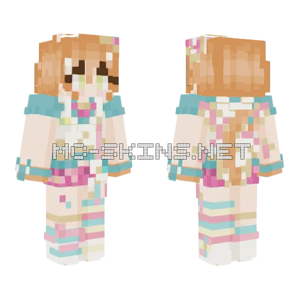 Rin Hoshizora Bap Minecraft skin, front and back