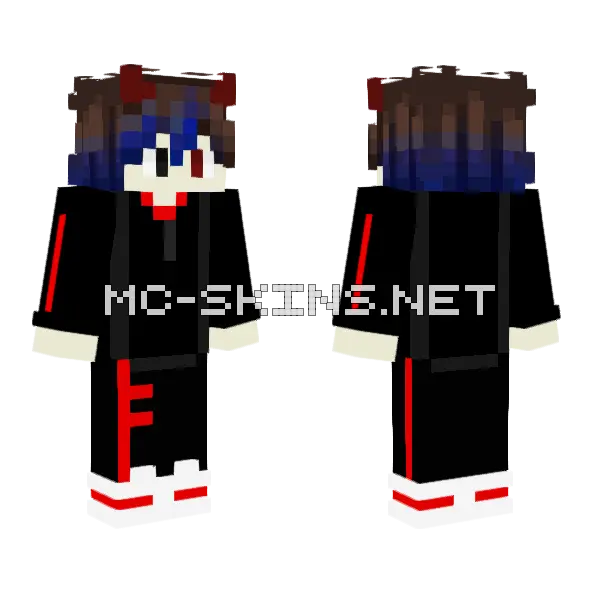 Rion Red Demon Minecraft skin, front and back