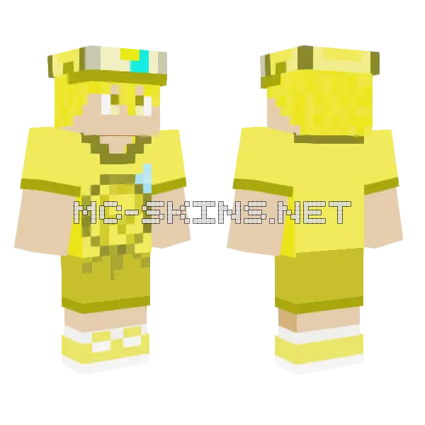Ro02hero Yellow Outfit Minecraft skin, front and back
