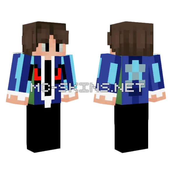 Roblox Ava Blue Minecraft skin, front and back