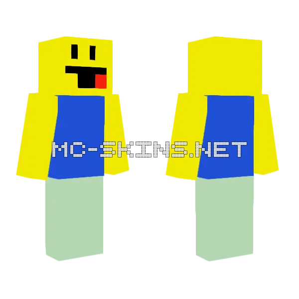 Roblox Derp Noob Minecraft skin, front and back