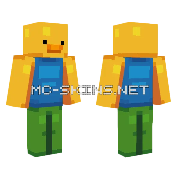 Roblox Duck Minecraft skin, front and back