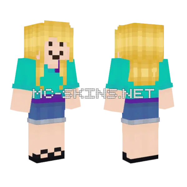 Roblox Girl Minecraft skin, front and back