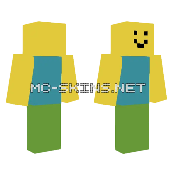 Roblox Noob Minecraft skin, front and back