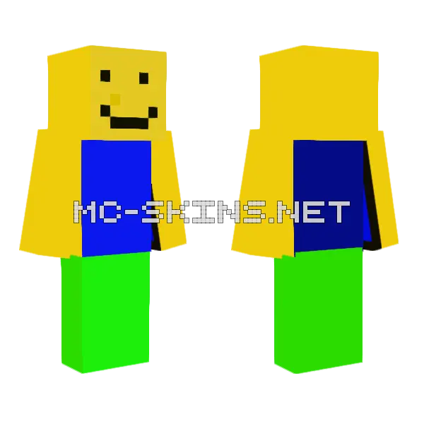 Roblox Noob Minecraft skin, front and back