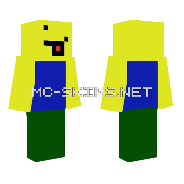 Roblox Noob Minecraft skin, front and back