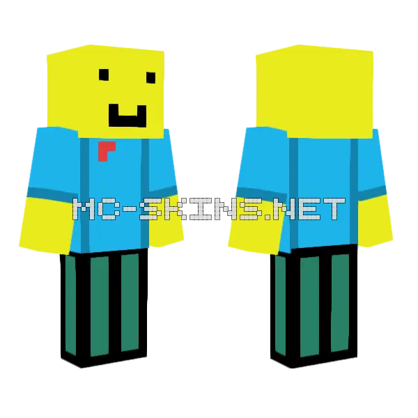 Roblox Noob Minecraft skin, front and back