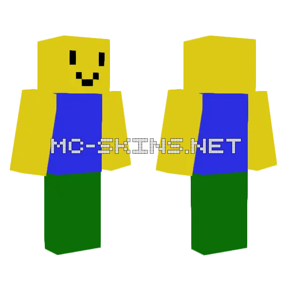 Roblox Noob Minecraft skin, front and back