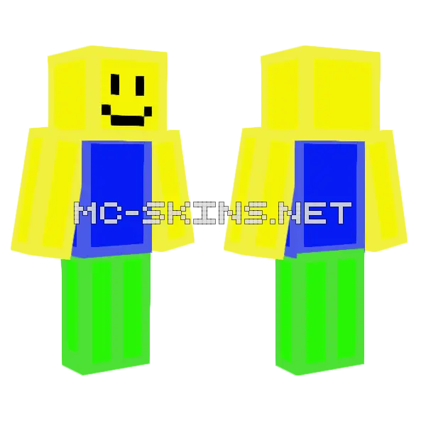 Roblox Noob Minecraft skin, front and back