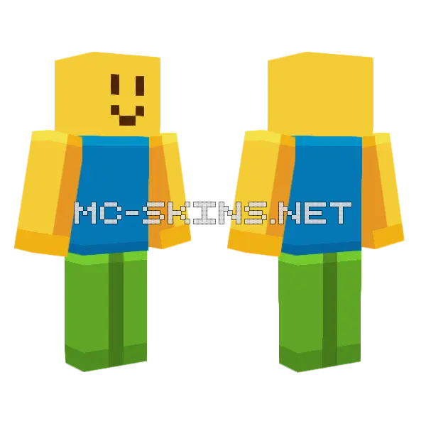 Roblox Noob Minecraft skin, front and back