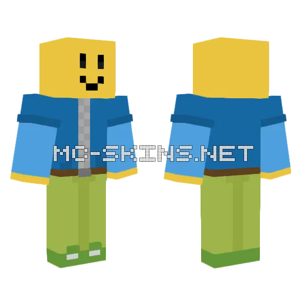 Roblox Noob Minecraft skin, front and back
