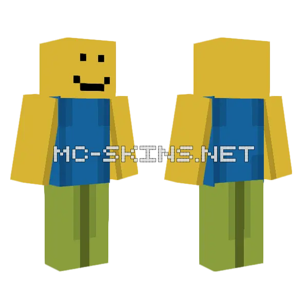 Roblox Noob Minecraft skin, front and back
