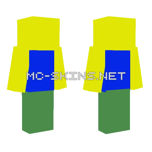 Roblox Noob Minecraft skin, front and back