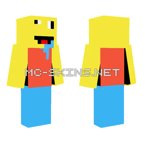Roblox Noob Better Minecraft skin, front and back