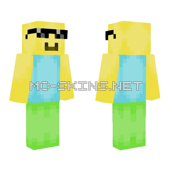 Roblox Noob But Cool Minecraft skin, front and back