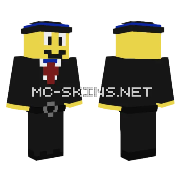 Roblox Noob Buyer Minecraft skin, front and back