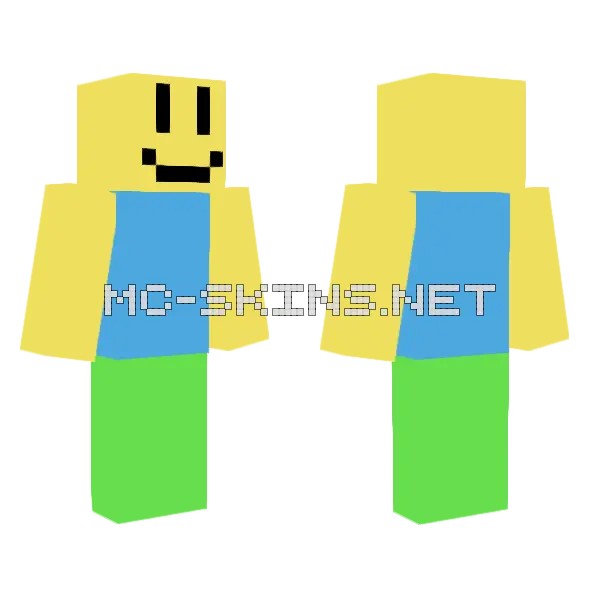 Roblox Noob Minecraft skin, front and back