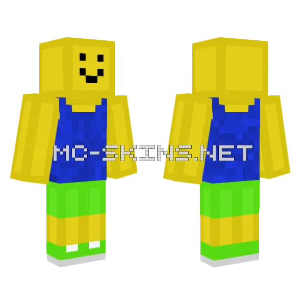 Roblox Noob Minecraft skin, front and back