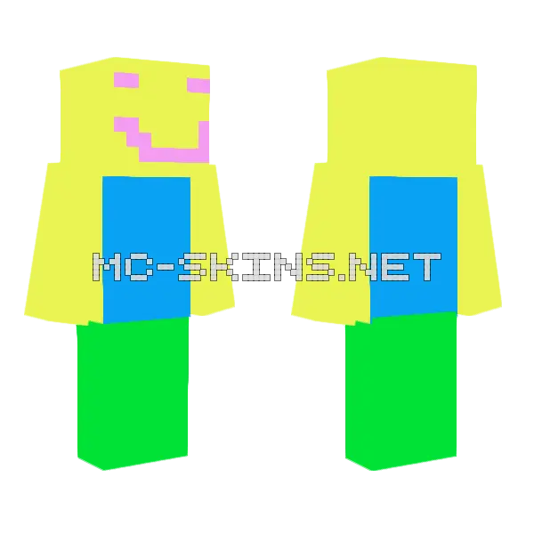 Roblox Noob Minecraft skin, front and back