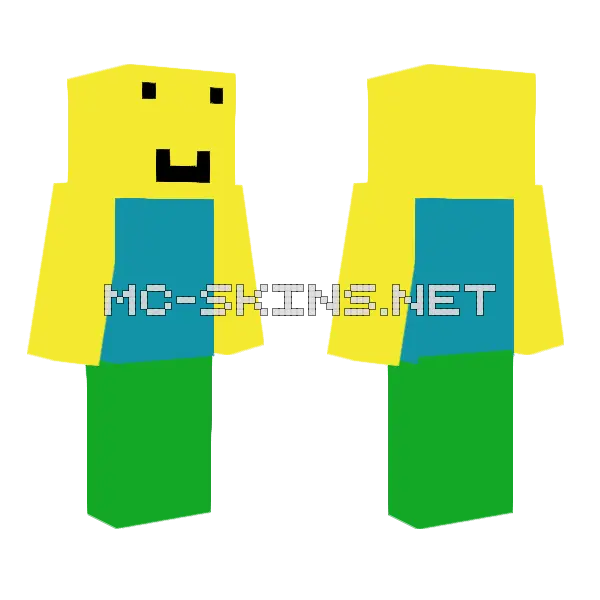 Roblox Noob Skin Minecraft skin, front and back