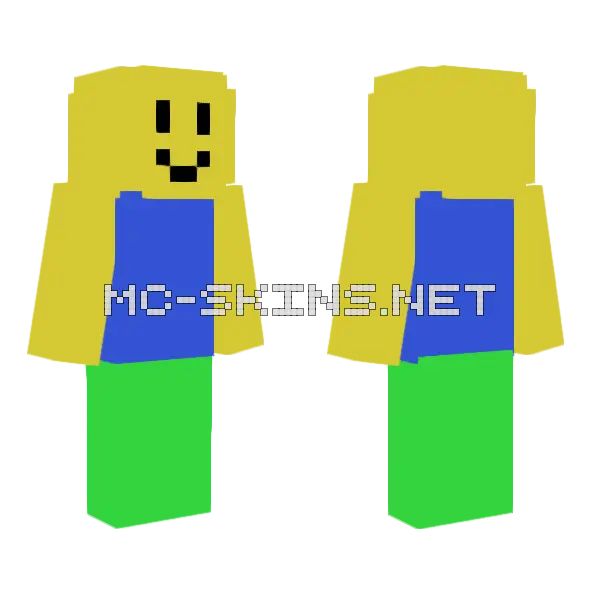 Roblox Noob Skin Minecraft skin, front and back