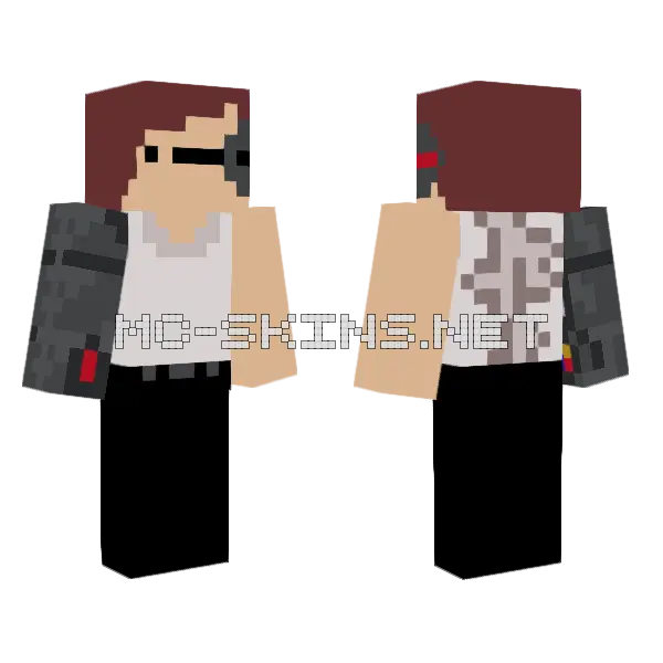 Robot With Red Eyes Minecraft skin, front and back