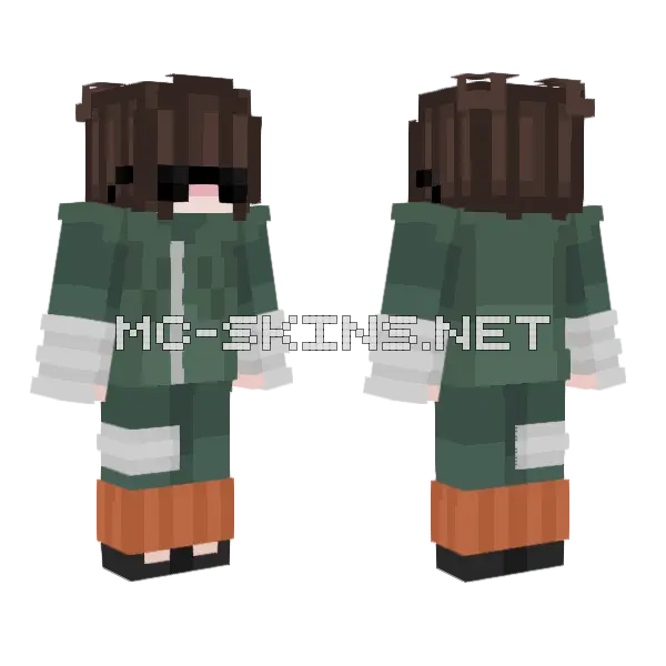 Rock Lee Minecraft skin, front and back